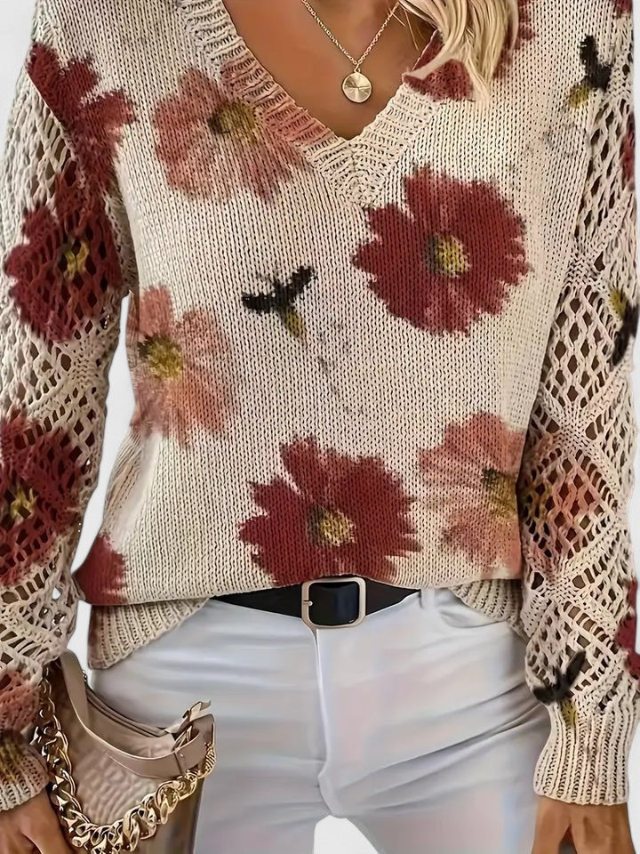 Beatrice – Floral Knitted Sweater