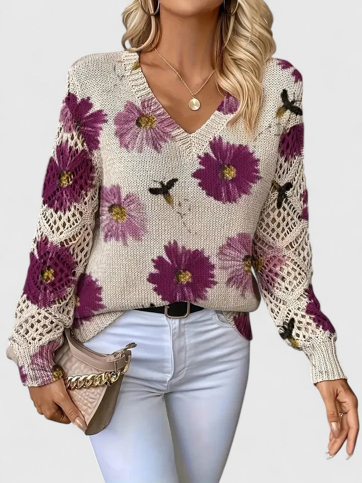 Beatrice – Floral Knitted Sweater