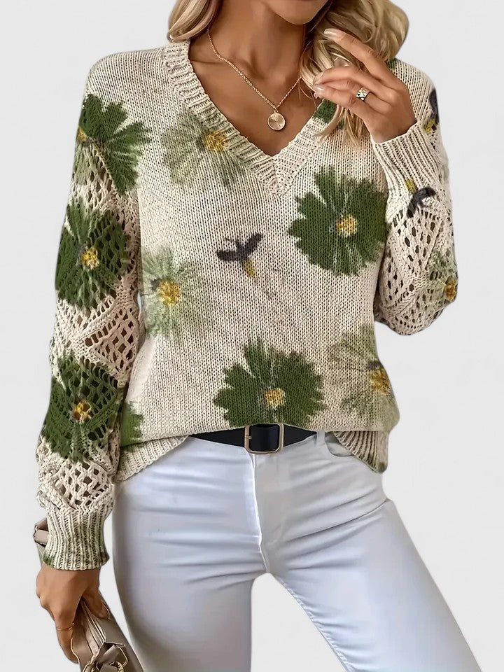 Beatrice – Floral Knitted Sweater
