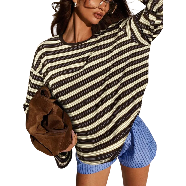 ROSINA™ – Classic Striped Long Sleeve Fitted Top