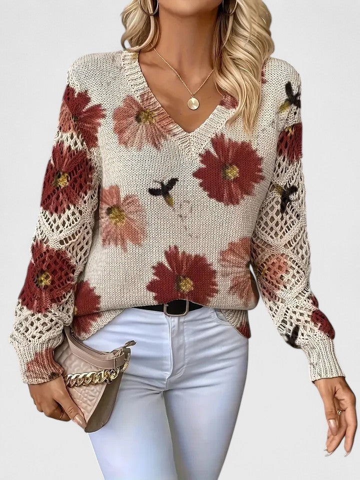 Beatrice – Floral Knitted Sweater