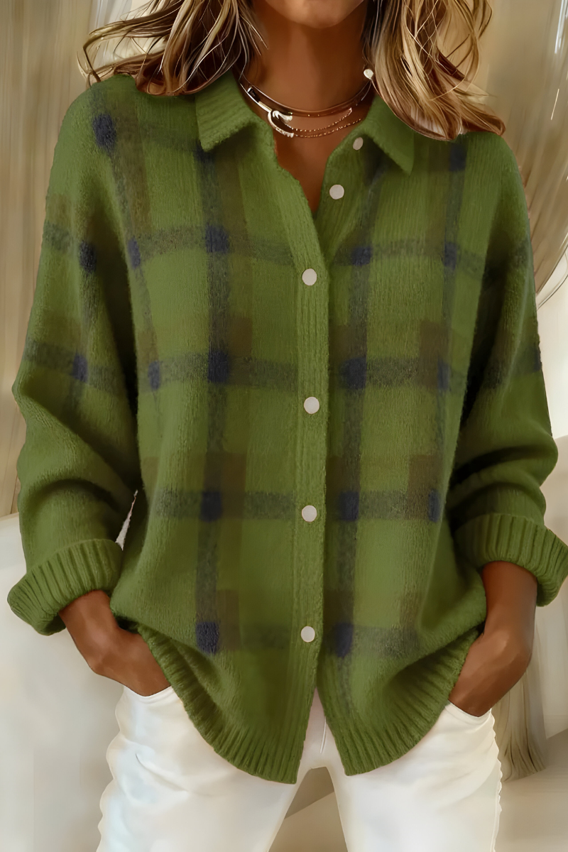 Anna™ | Soft Knit Checked Cardigan