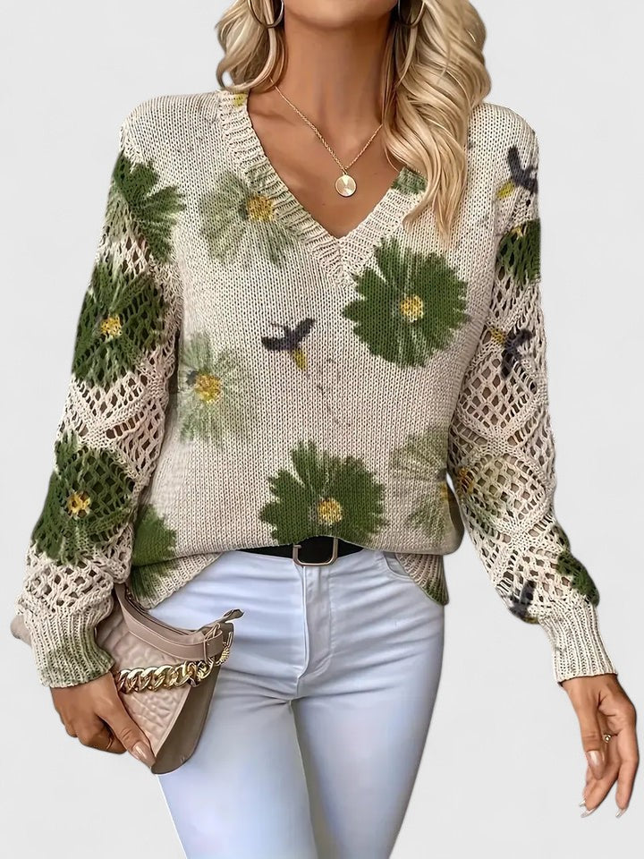 Beatrice – Floral Knitted Sweater